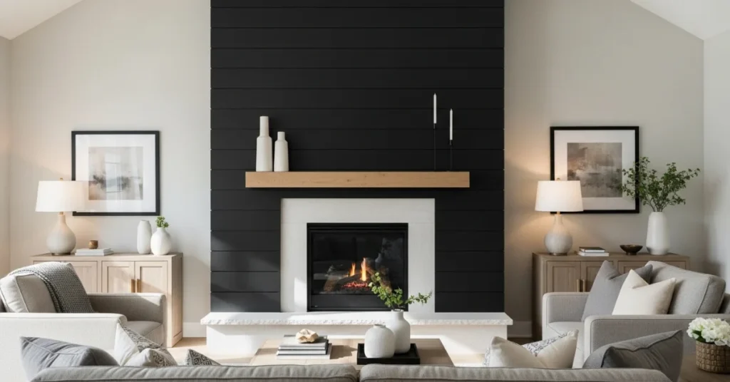 17 Black Shiplap Fireplace Ideas