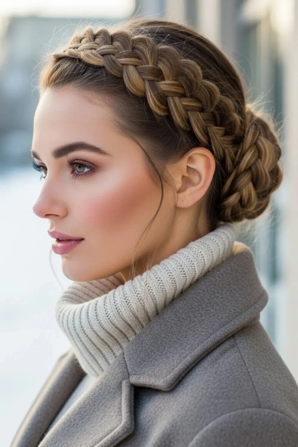 17 Winter Hairstyles Ideas That Seem Easy Until Real Life Hits 2026 16 Braided Bun hairstyle