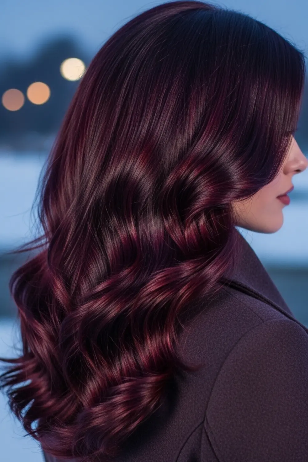 17 Rich Winter Brunette Hair Color Is Replacing Highlights 18 Burgundy-Tinted Brunette