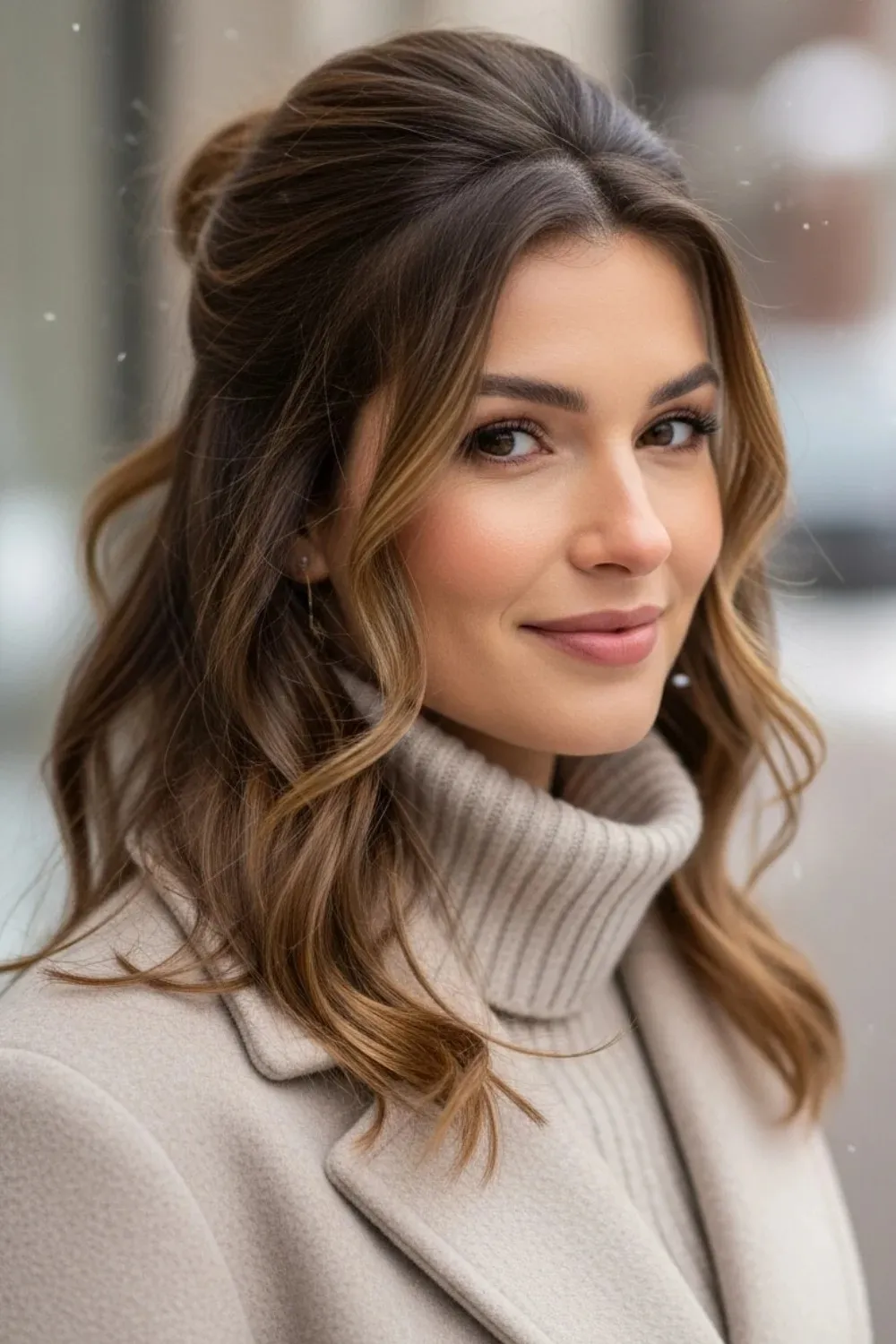 17 Winter Hairstyles Ideas That Seem Easy Until Real Life Hits 2026 7 Half-Up Half-Down hairstyle