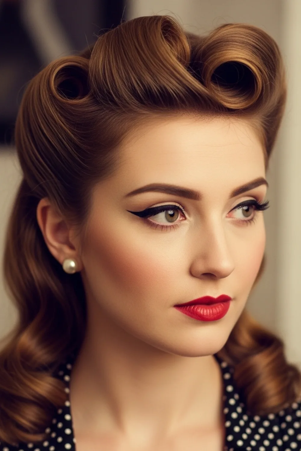 15 Side Part Hairstyles for Women Are Quietly Taking Over Again 2026 12 Retro Side Part Victory Rolls