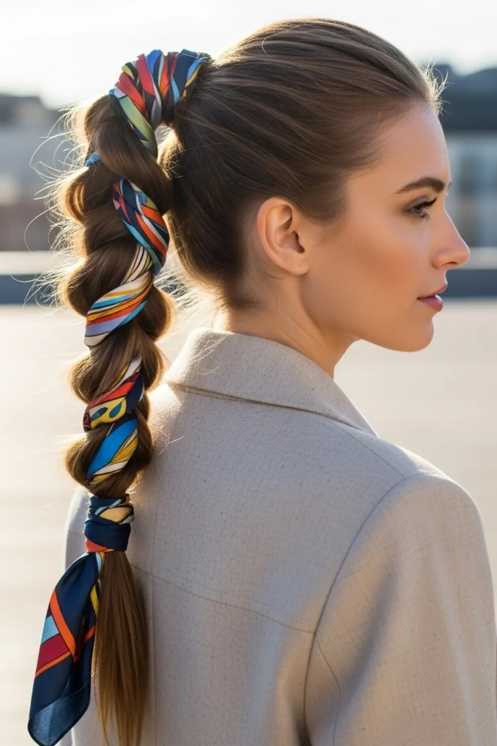 15 Scarf Hairstyles Ideas That Look Cute But Change Everything 12 The Braided Ponytail Wrap glowcrafty.online