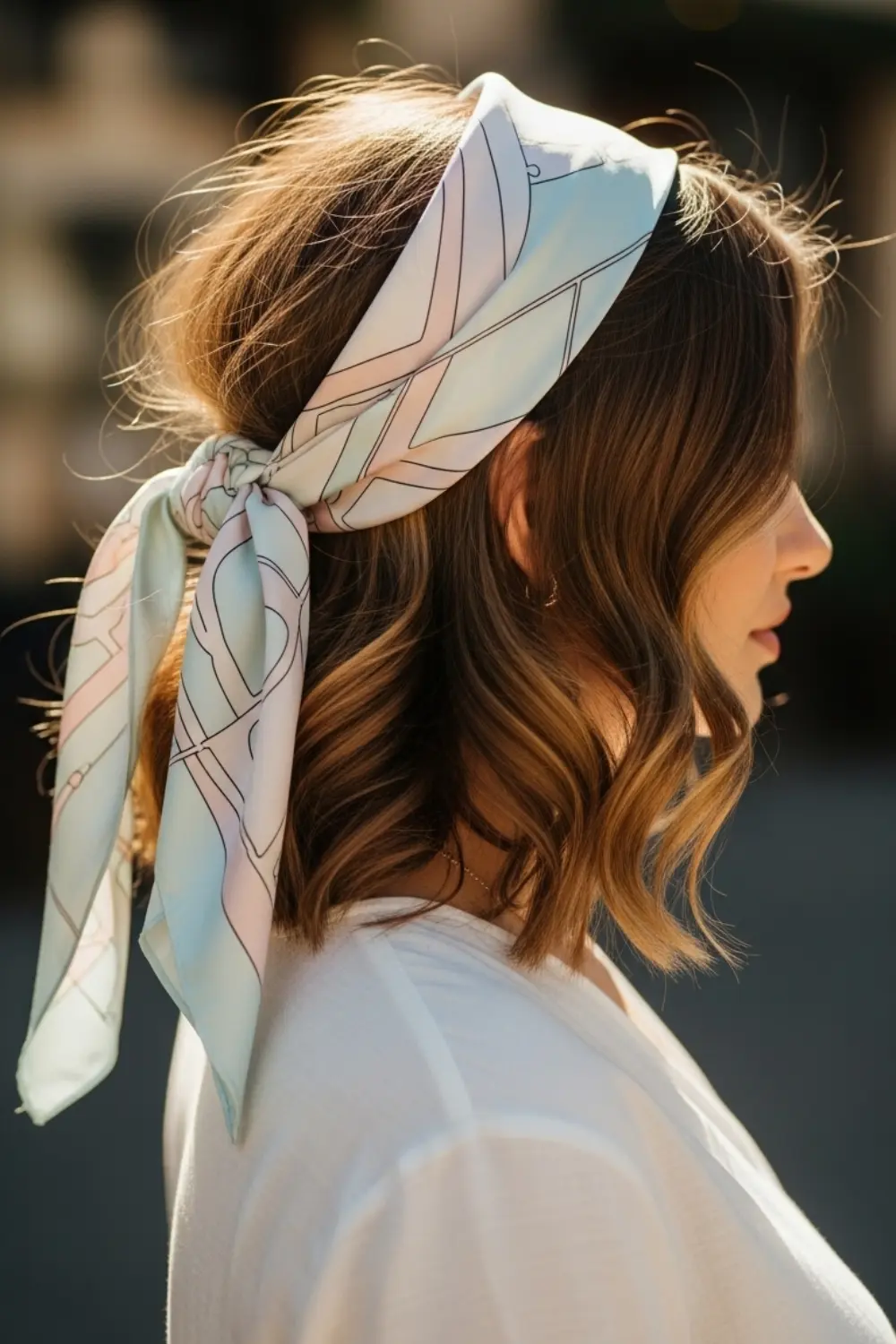 15 Scarf Hairstyles Ideas That Look Cute But Change Everything 11 The Half-Up Scarf Knot glowcrafty.online