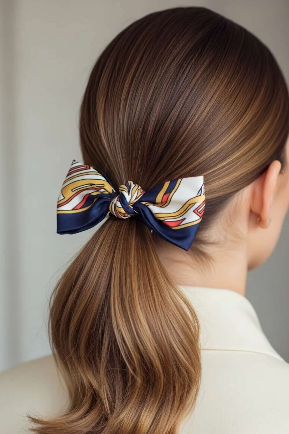 15 Scarf Hairstyles Ideas That Look Cute But Change Everything 3 The Retro Ponytail Bow glowcrafty.online