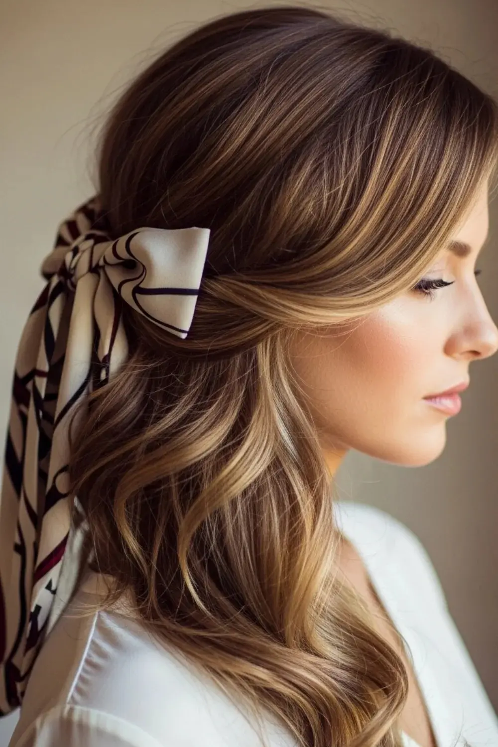 15 Scarf Hairstyles Ideas That Look Cute But Change Everything 8 The Side Swept Scarf Tie hairstyle glowcrafty.online