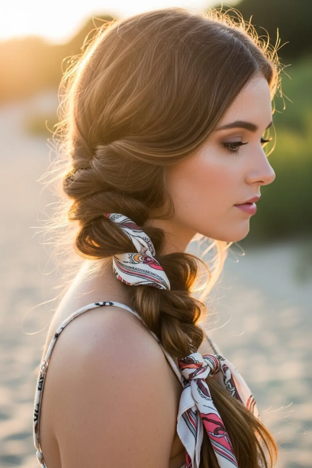 15 Scarf Hairstyles Ideas That Look Cute But Change Everything 15 The Twisted Side Braid Accent glowcrafty.online