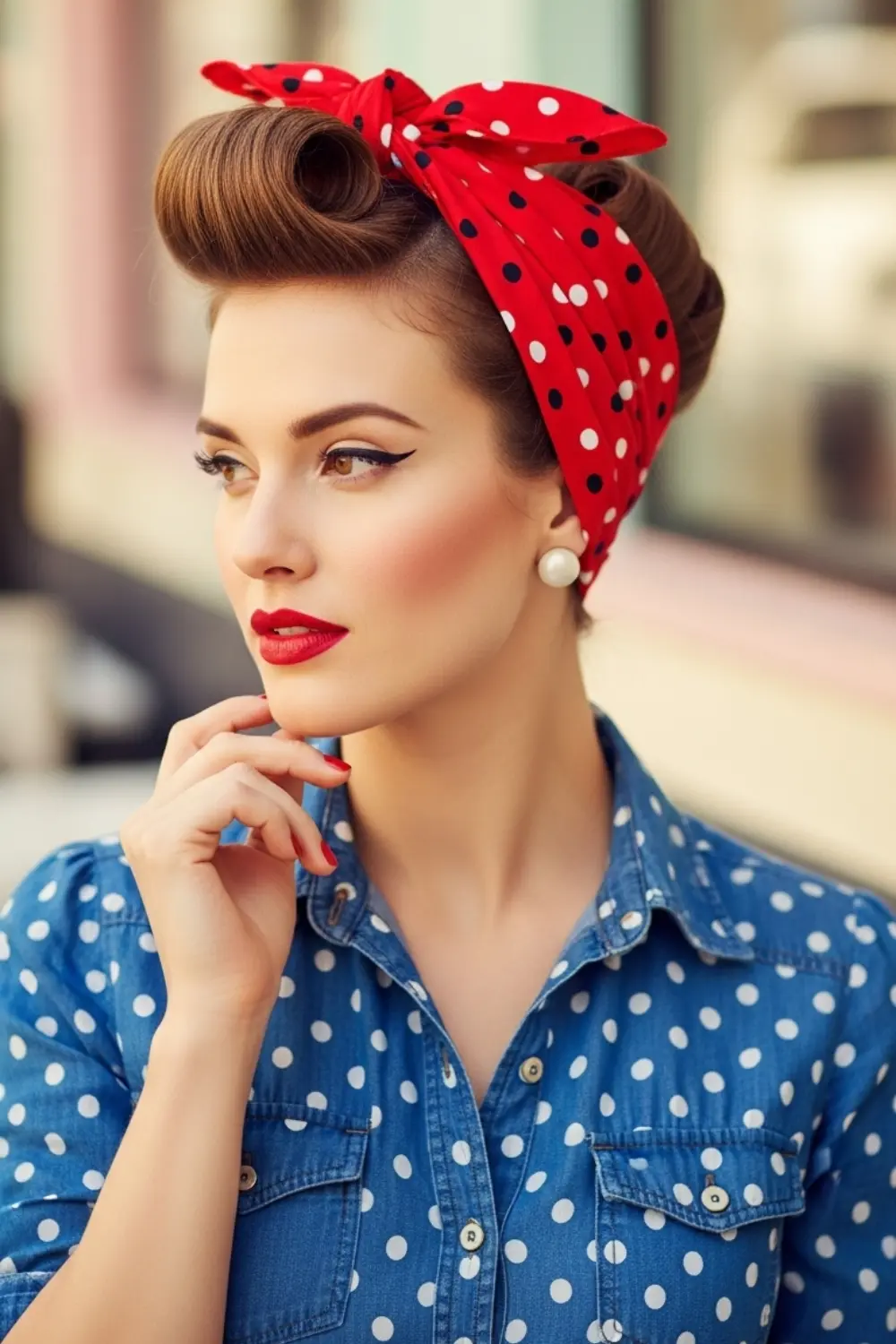 15 Scarf Hairstyles Ideas That Look Cute But Change Everything 13 The Vintage Pin-Up Roll glowcrafty.online