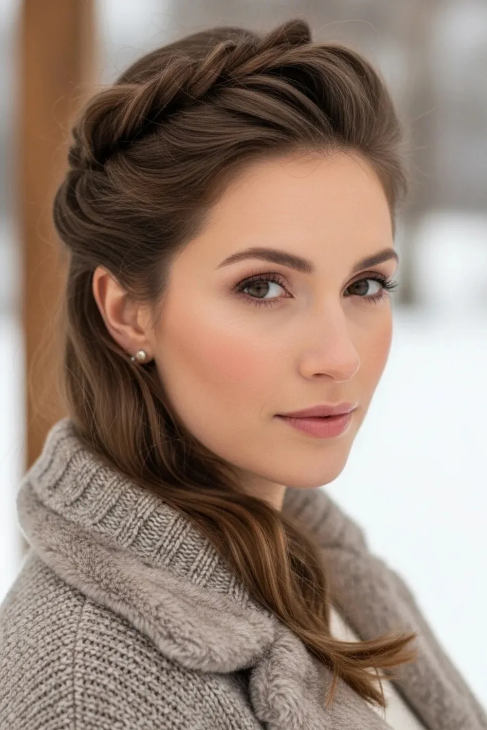 17 Winter Hairstyles Ideas That Seem Easy Until Real Life Hits 2026 8 Twisted Crown hairstyle