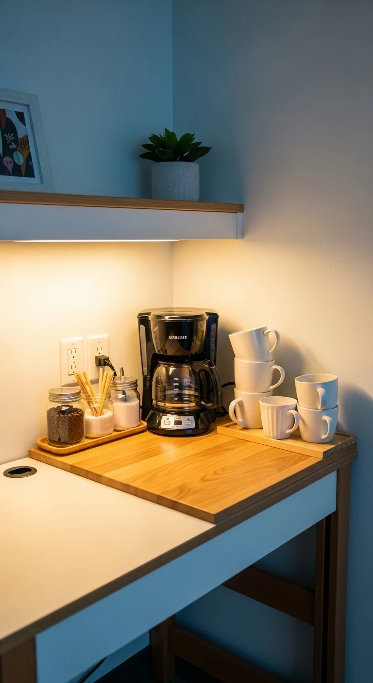 Compact Coffee Station Setup