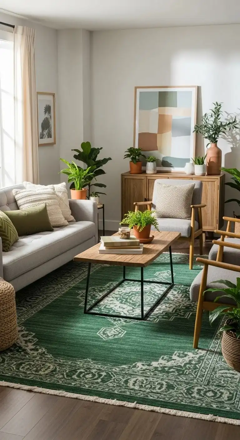 Green Area Rug as Foundation glowcrafty.online