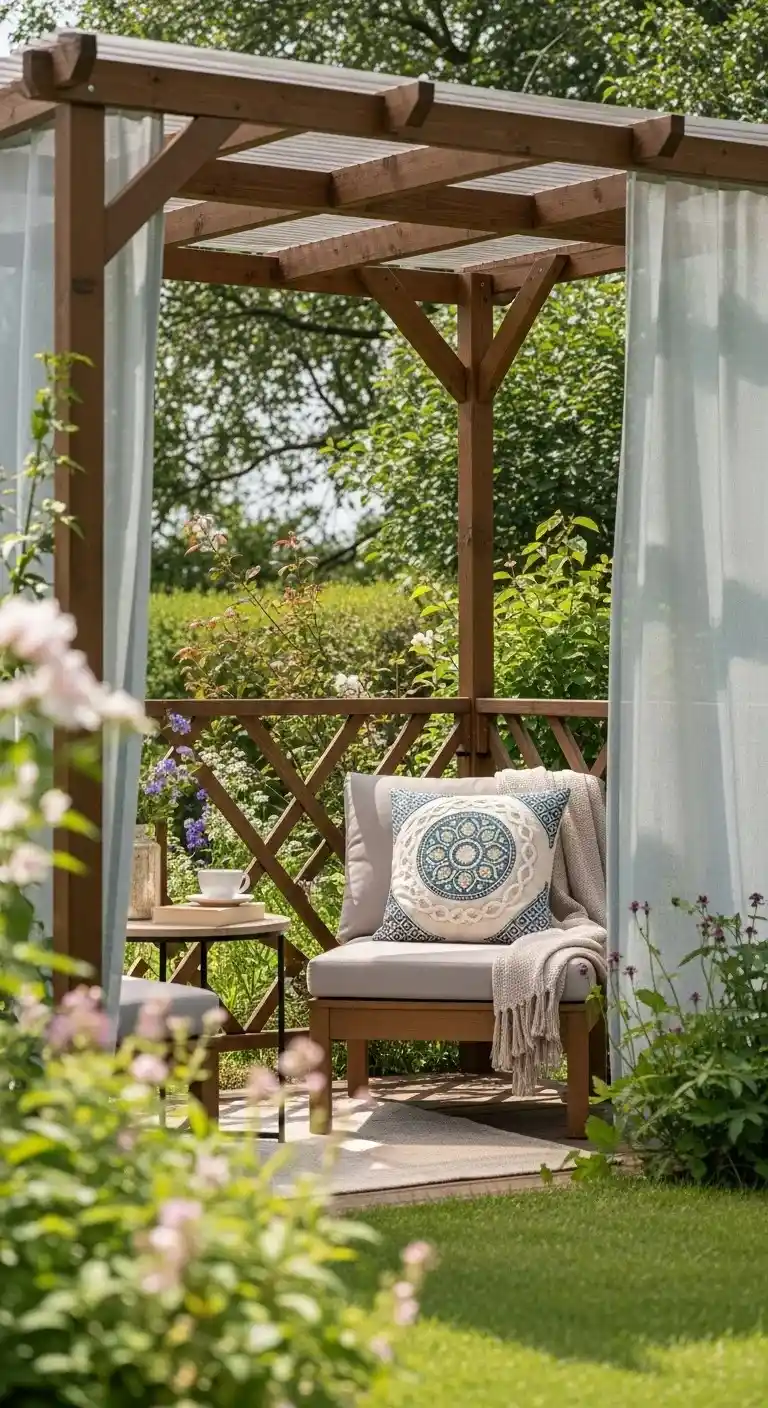 Outdoor Garden Reading Corner with Pergola