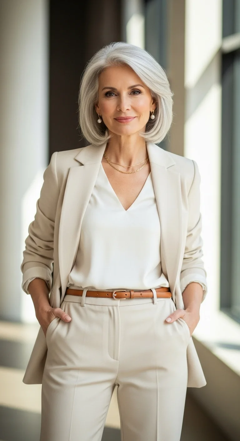 Tailored Blazer with Straight-Leg Trousers glowcrafty.online