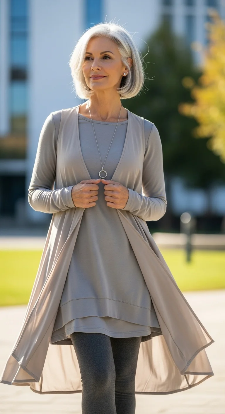 Tunic Top with Leggings and Long Vest glowcrafty.online